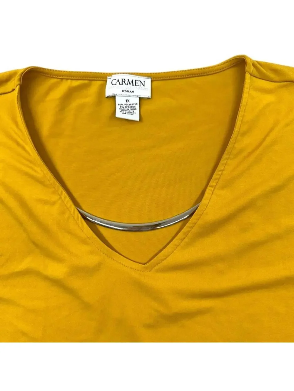 Carmen Marc Valvo Sleeveless Top With Metal Detailing - Picture 3 of 6